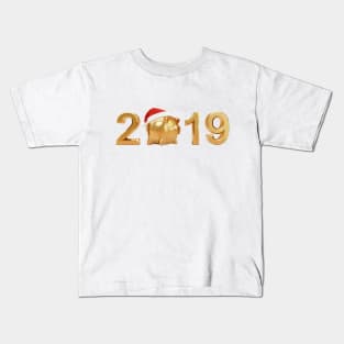 2019 New Year Gold Piggy Kids T-Shirt